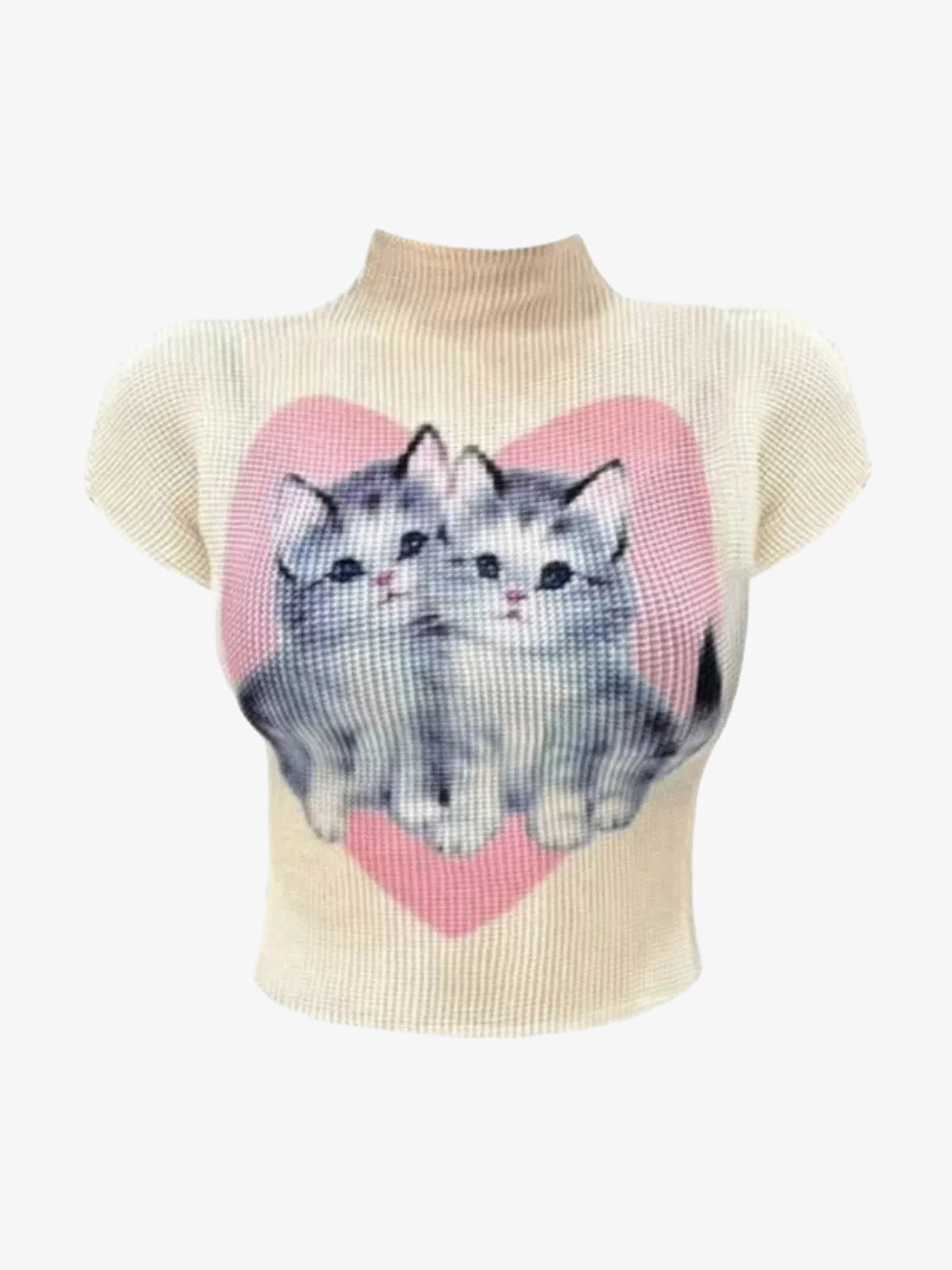 Graphic Waffle Stand-Collar Vests