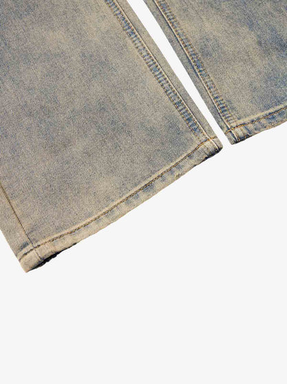 Vintage Distressed Ripped Wide Leg Jeans