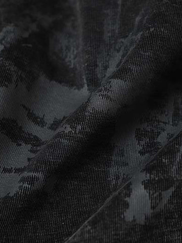 Denim Blend Oversized T-Shirt with Asymmetrical Hem and Patchwork Design 