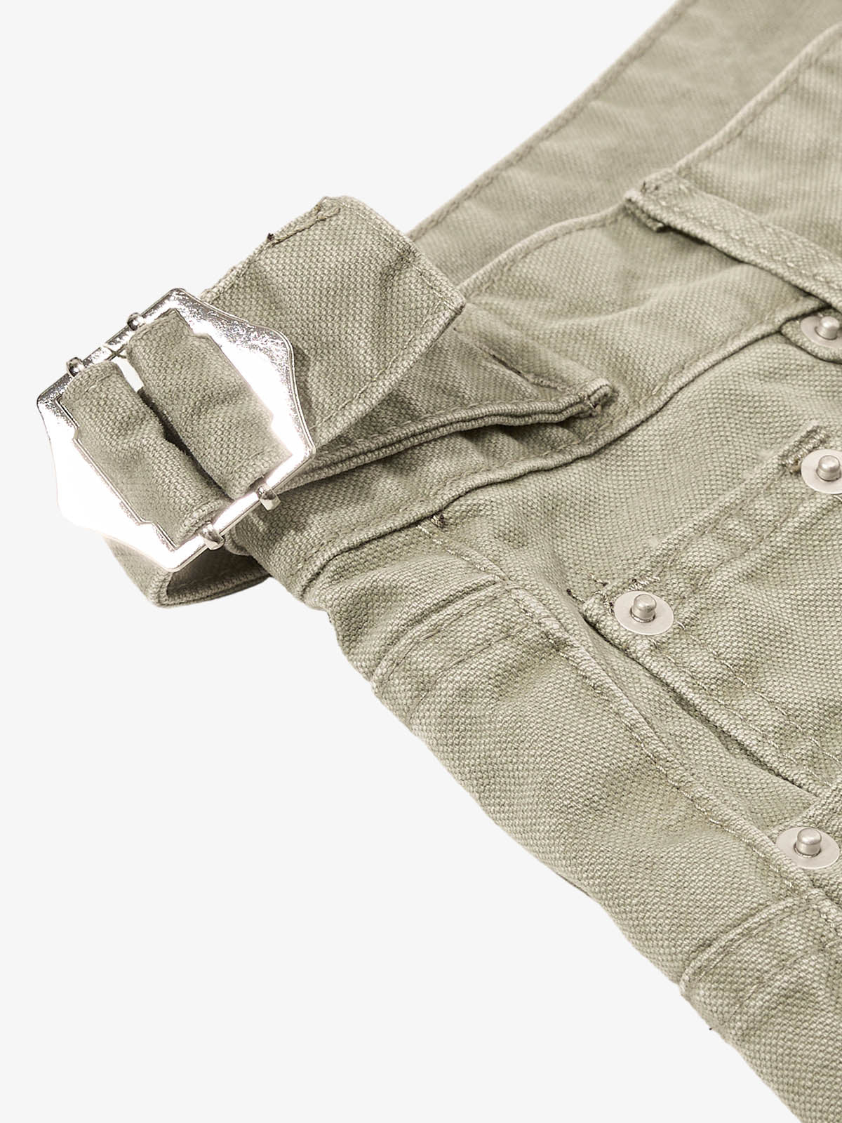 Distressed Washed Multi-Button Jeans