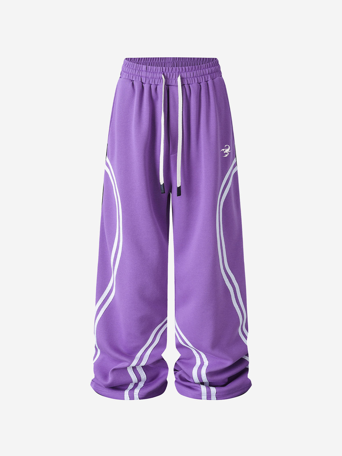 Contrast Stripe Wide-Leg Track Pants