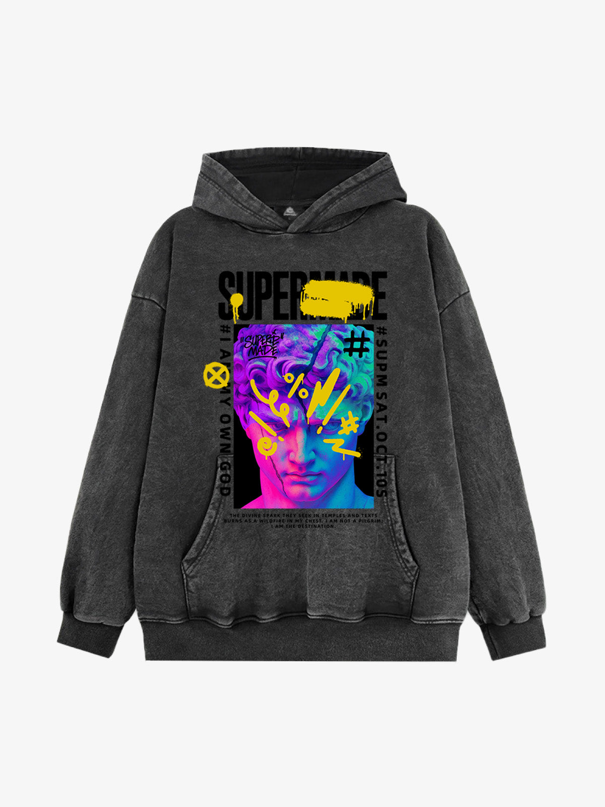 Thesupermade Cyberpunk Graffiti David Statue Hooded Sweatshirt 