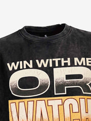 Distressed Slogan Graphic Sleeveless T-Shirt 