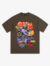 Angel statue and street graffiti mixed pattern T-shirt 