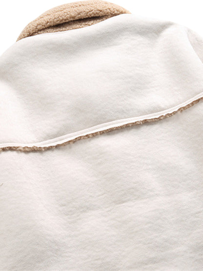 Raw Edge Star Embroidered Fleece Jacket 