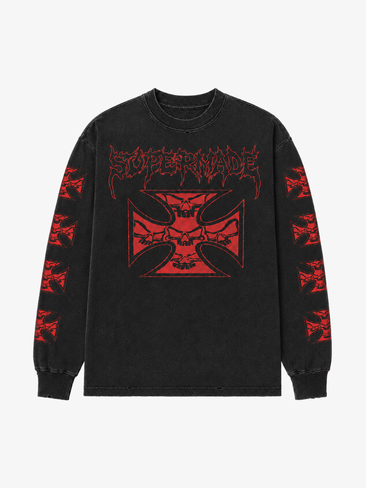 Skull Cross Graphic Long Sleeve Tee