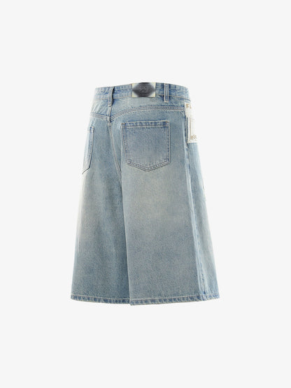Dollar Appliqué Denim Shorts
