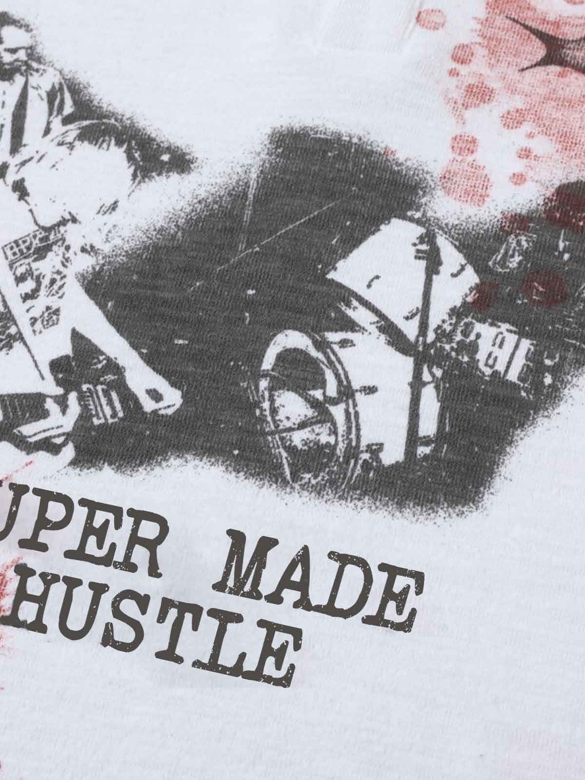 Cotton Blend Long Sleeve Henley Sweater with Graphic Print and Star Motif Design 