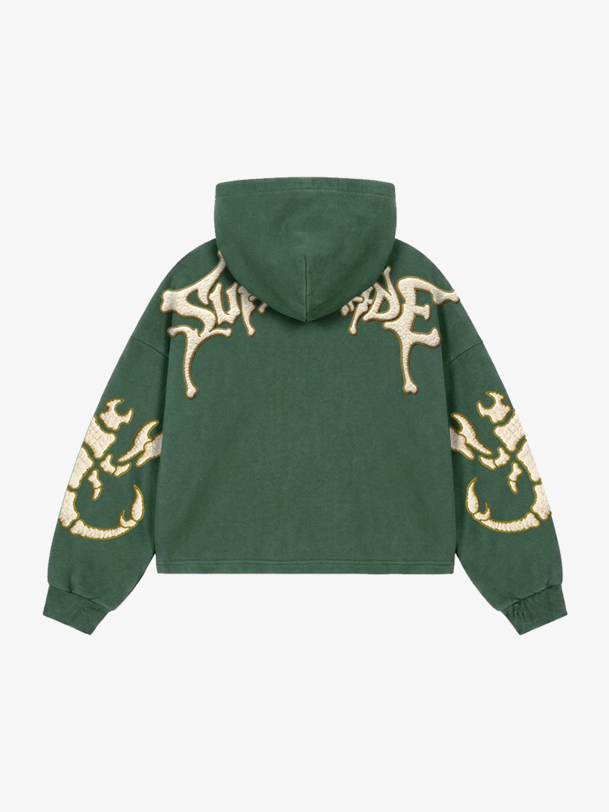 Skeleton Terry Embroidered Pullover Hoodie