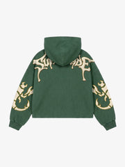 Skeleton Terry Embroidered Pullover Hoodie