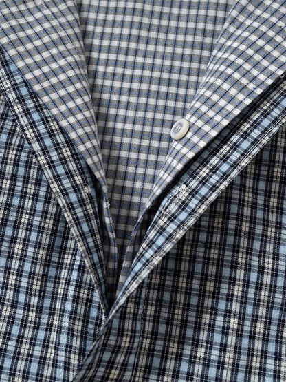 Thesupermade Double-layered Plaid Deconstructed Shirt 