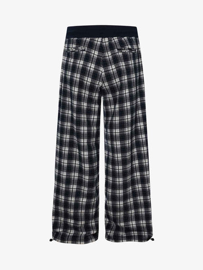 Plaid Wide-Leg Lounge Pants for Cozy Comfort 
