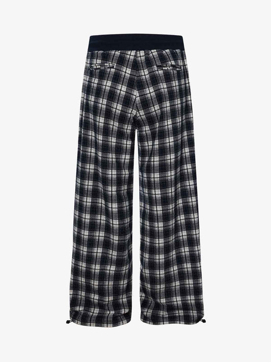 Plaid Wide-Leg Lounge Pants for Cozy Comfort 
