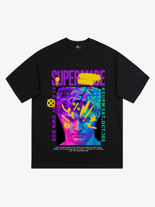 Thesupermade Cyber Graffiti David Statue T-shirt 