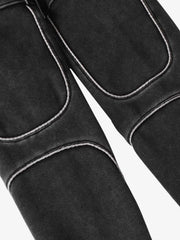 Retro Deconstructed Patchwork Washed Hoodie 