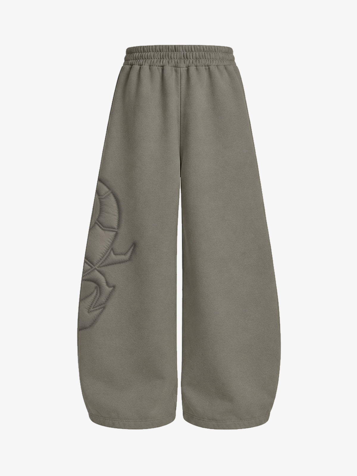 Cotton-Blend Quilted Padded Embroidered Hoodie & Wide-Leg Sweatpants Set