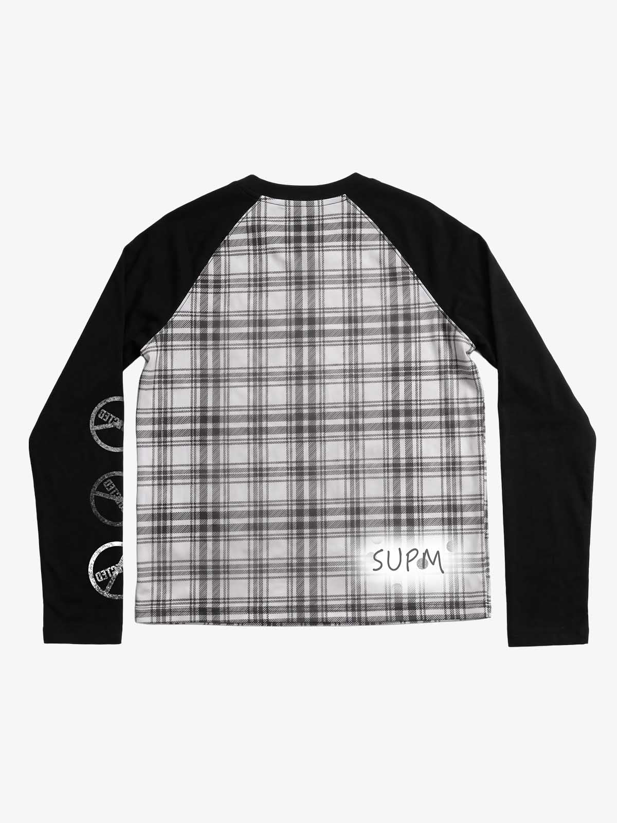 Plaid Raglan Long Sleeve Tee