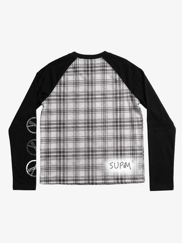 Plaid Raglan Long Sleeve Tee