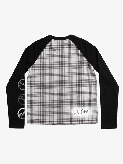Plaid Raglan Long Sleeve Tee