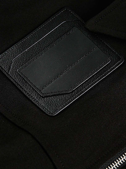 Structured Lapel Zip Front Pocket Jacket