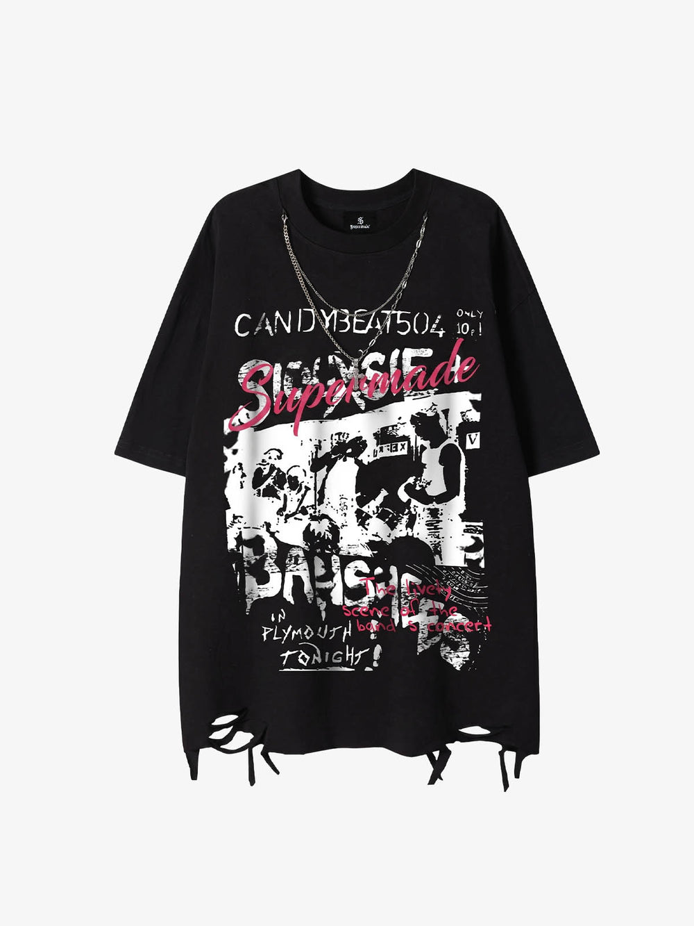 Letter Graphic Necklace Tee