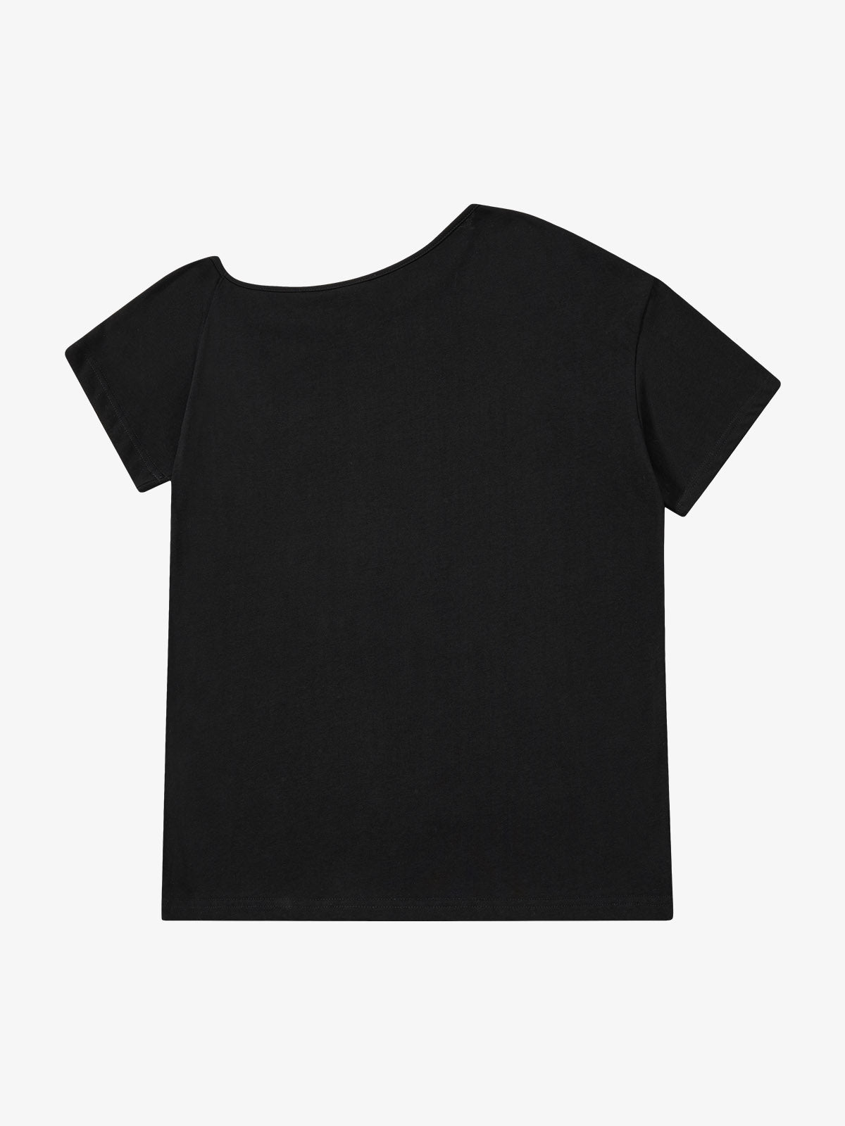 Black Cotton T-Shirt with Silver Studs and Bleach Spray Graphic