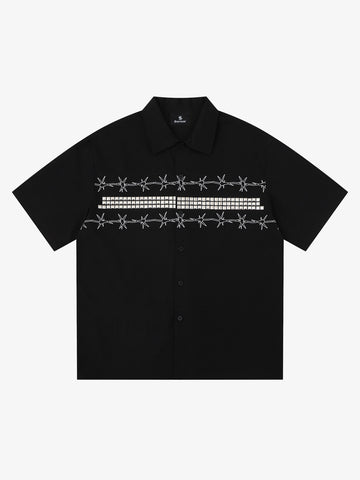 Barbed Wire Graphic Short Sleeve Shirt