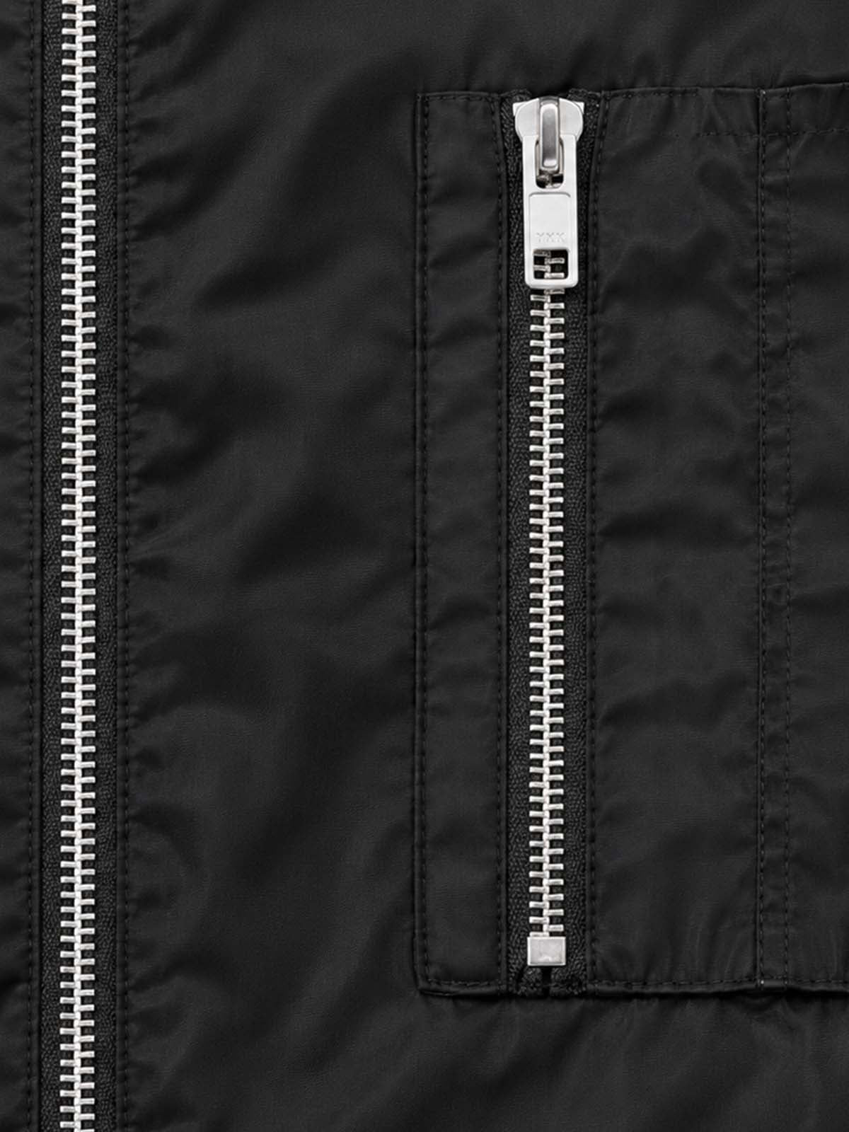 Checkerboard Embroidered Glossy Nylon Zip Jacket
