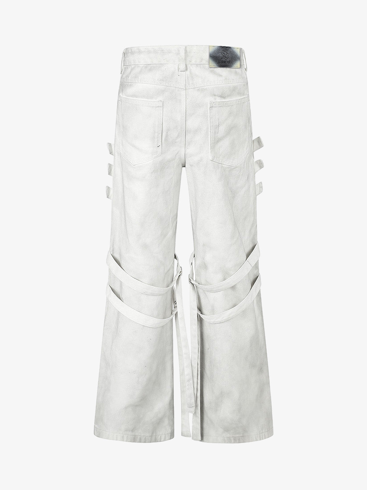 Inkjet Graphic Cutout Ring-Strap Jeans