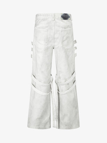 Inkjet Graphic Cutout Ring-Strap Jeans