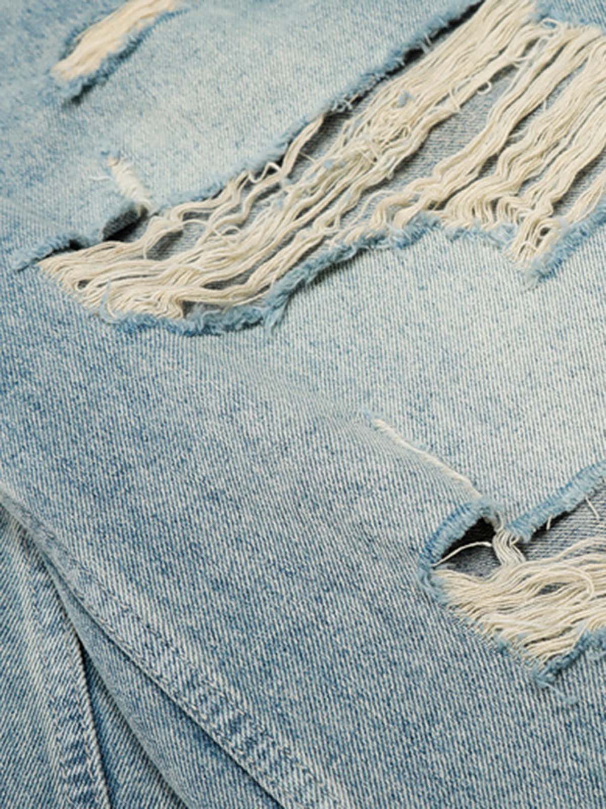 Distressed Denim Shorts for Men - Fashionable Ripped Design with Casual Style 