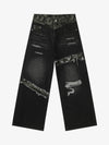 Patchwork-Jeans im Used-Look
