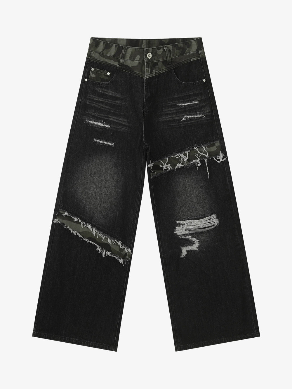 Patchwork Distressed Jeans