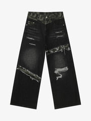 Patchwork-Jeans im Used-Look