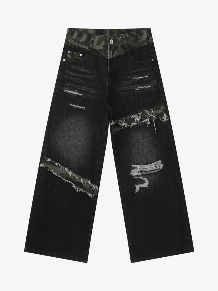Patchwork Distressed Jeans