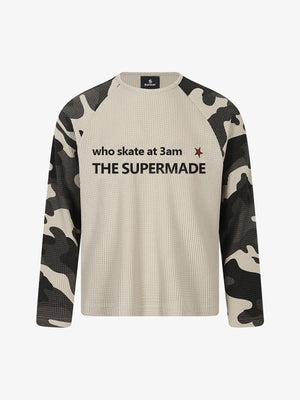 Camo Paneled Waffle Long Sleeve Tee