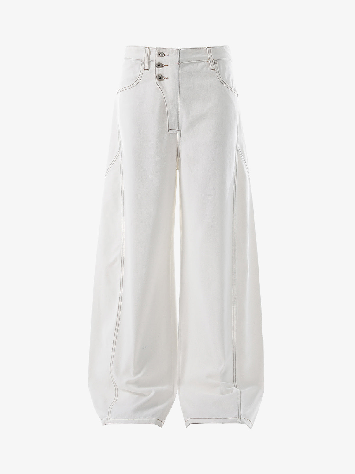Reverse-Stitched Multi-Button Jeans 