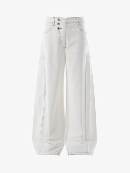 Reverse-Stitched Multi-Button Jeans 