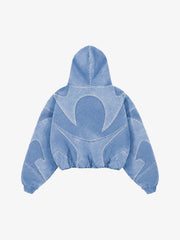 Washed Panel Detail Boxy Hoodie & Wide-Leg Sweatpants Set