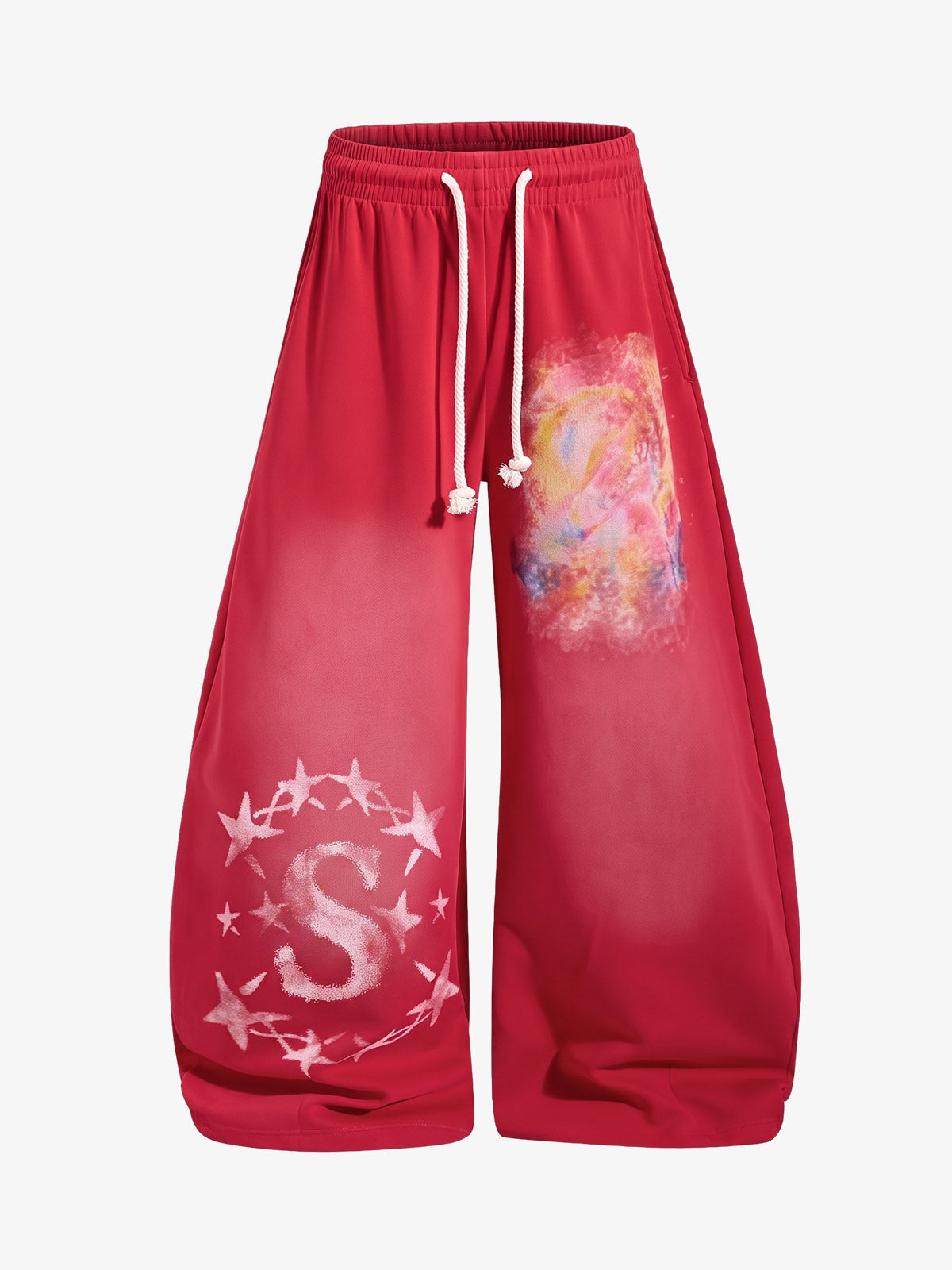Distressed Graphic Drawstring Sweatpants