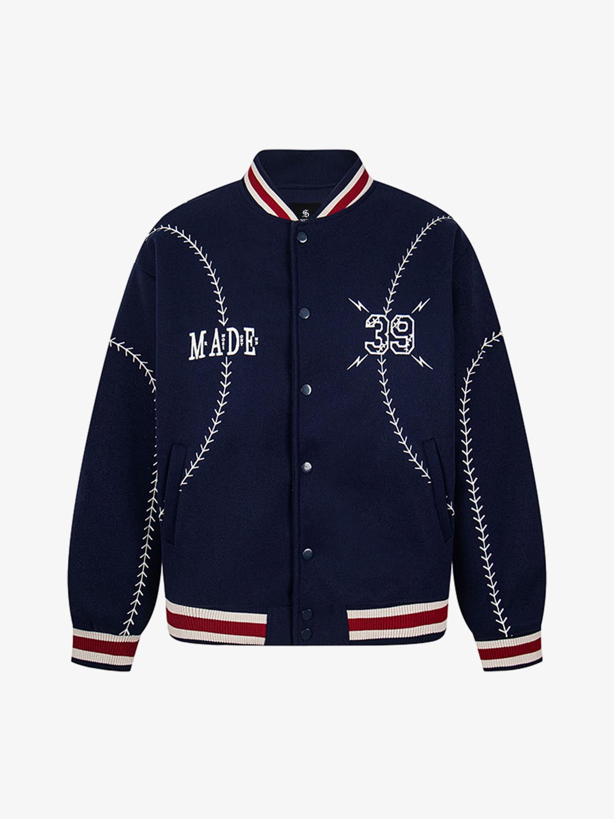 Baseball Stitch Embroidered Varsity Jacket