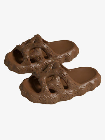 Eco-Friendly Rubber Tree Design Slides for Men and Women - Lightweight, Comfortable, Outdoor & Indoor Use 