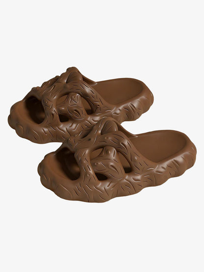 Eco-Friendly Rubber Tree Design Slides for Men and Women - Lightweight, Comfortable, Outdoor & Indoor Use 