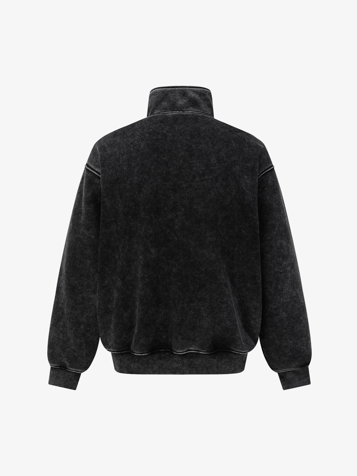 Washed Multi-Pocket Mock-Neck Workwear Jacket