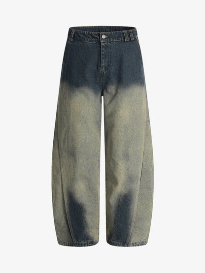 Gradient Wash Wide-Leg Jeans for Women - Stylish and Comfortable Denim Trousers 
