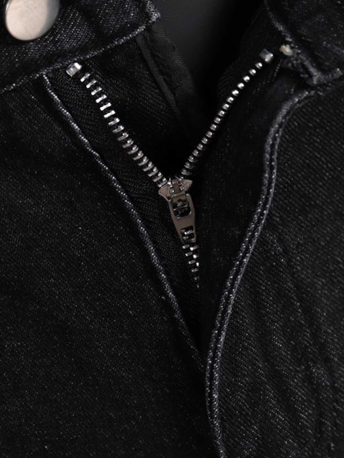 Denim Ripped Layered Flare Pants with Distressed Details 