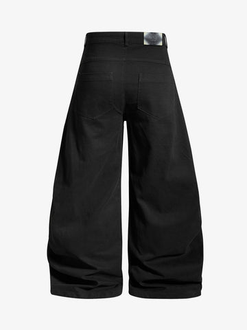 Metal Button Baggy Cargo Pants