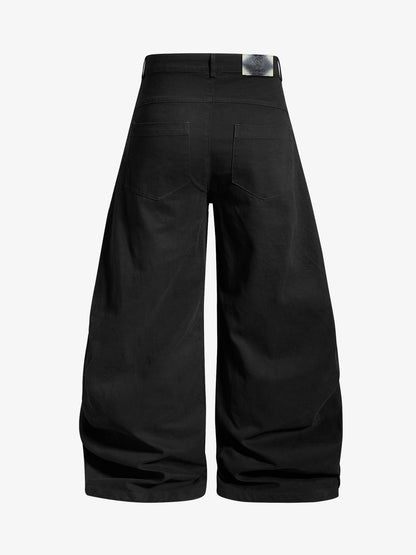 Metal Button Baggy Cargo Pants