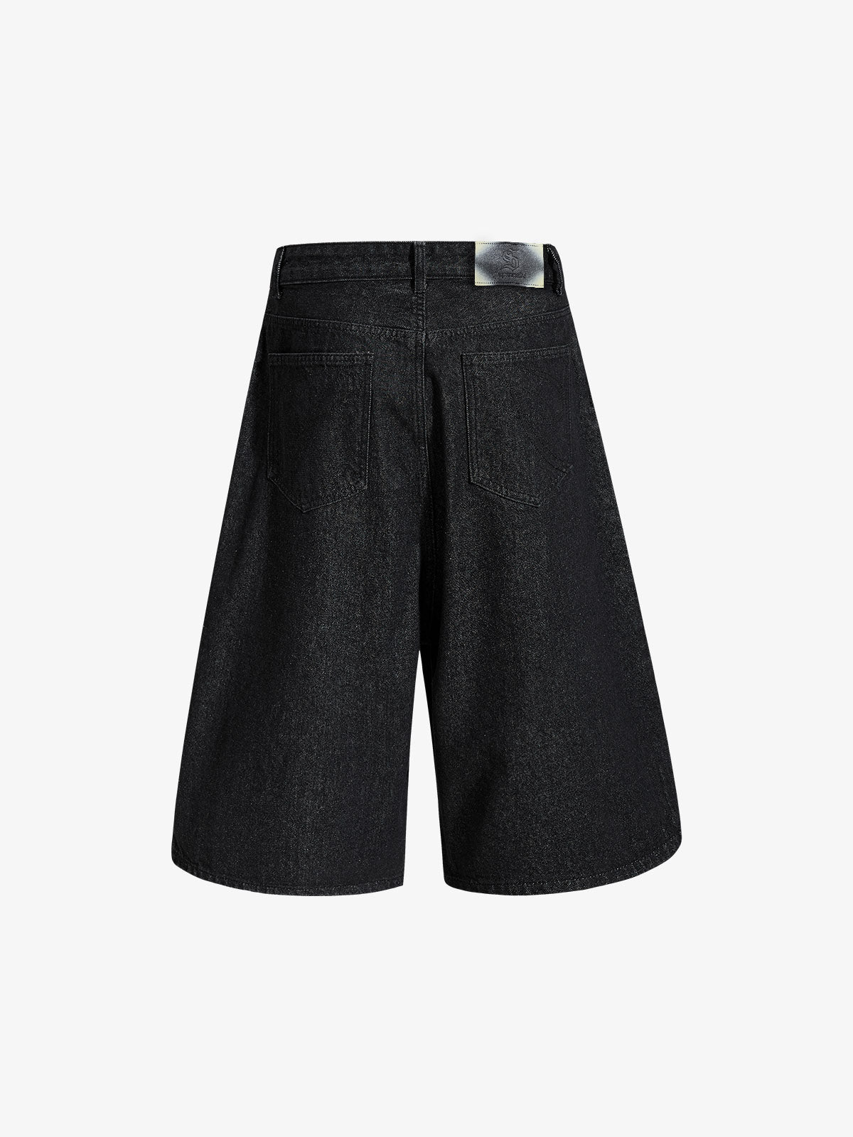 Asymmetric Multi-Button Fly Wide-Leg Denim Jorts