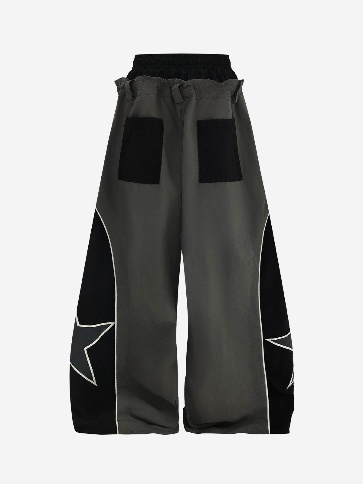 Star Color Block Double-Waist Paratrooper Pants